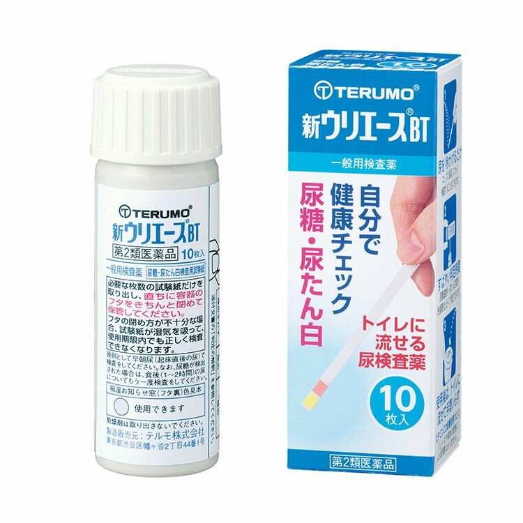 【第2類医薬品】尿糖・尿たん白検査薬「新ウリエースＢＴ」　１０枚入り