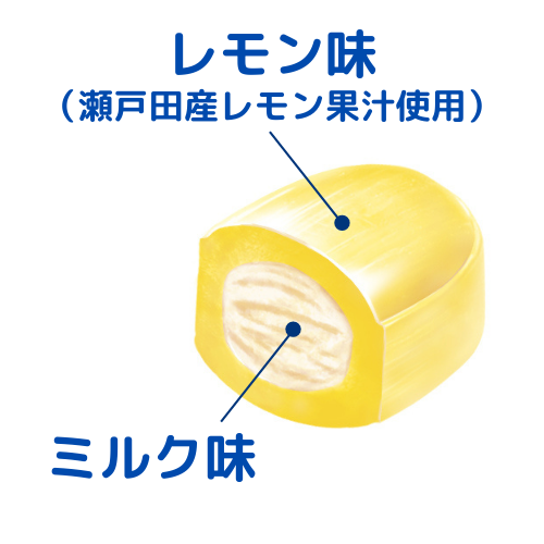 食べやすいレモンミルク味のクランチキャンディ